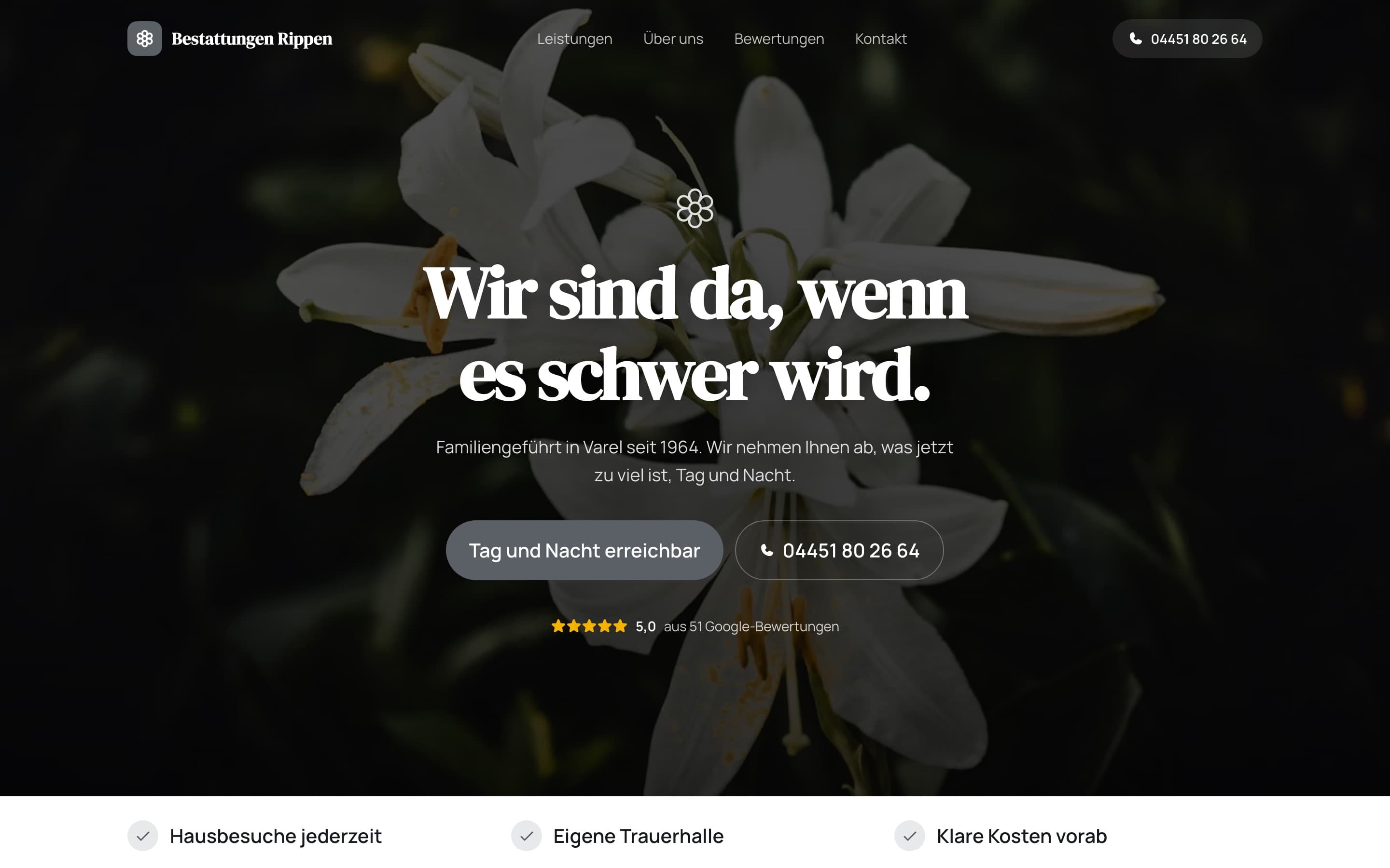 Entwurf für Bestattungen Rippen, Bestattungshaus in Varel