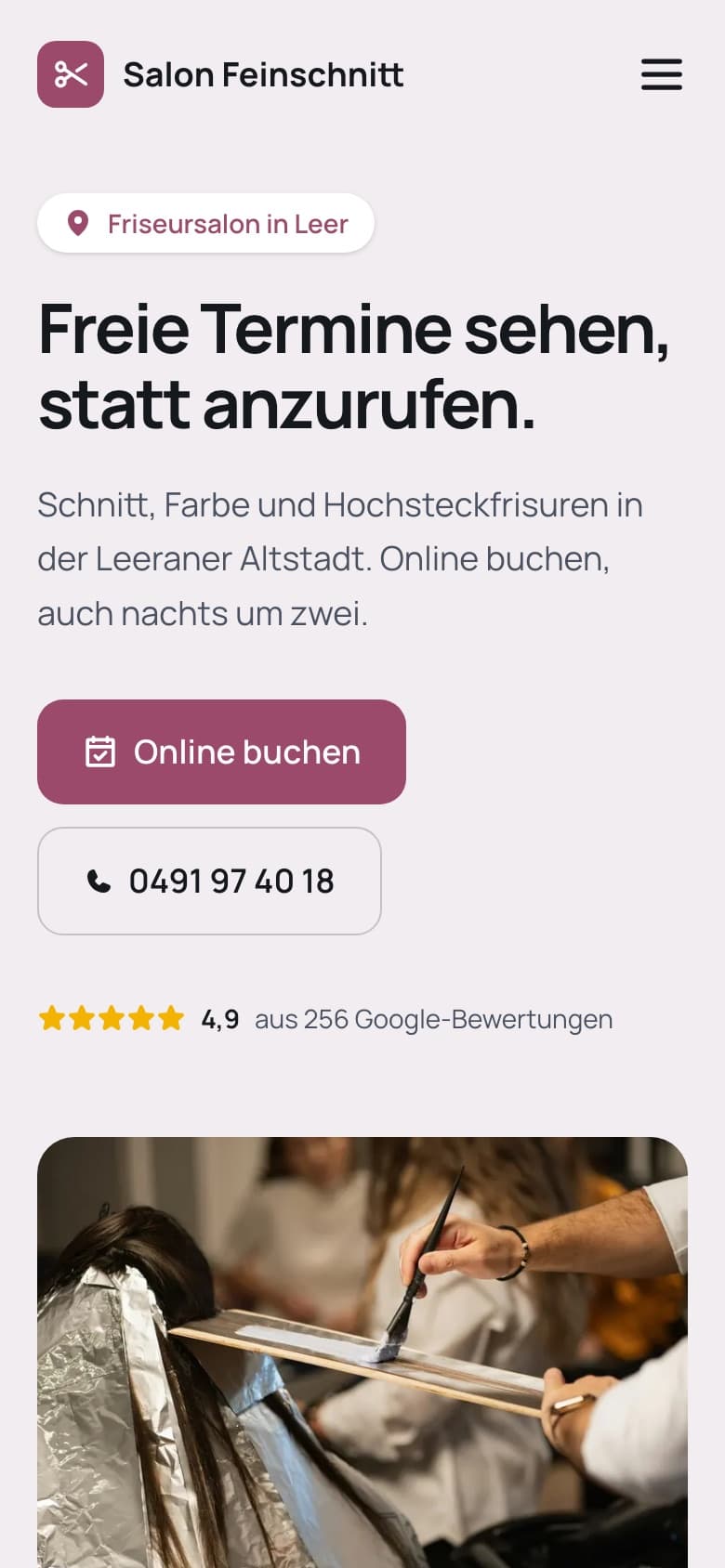 Entwurf für Salon Feinschnitt, Friseursalon in Leer