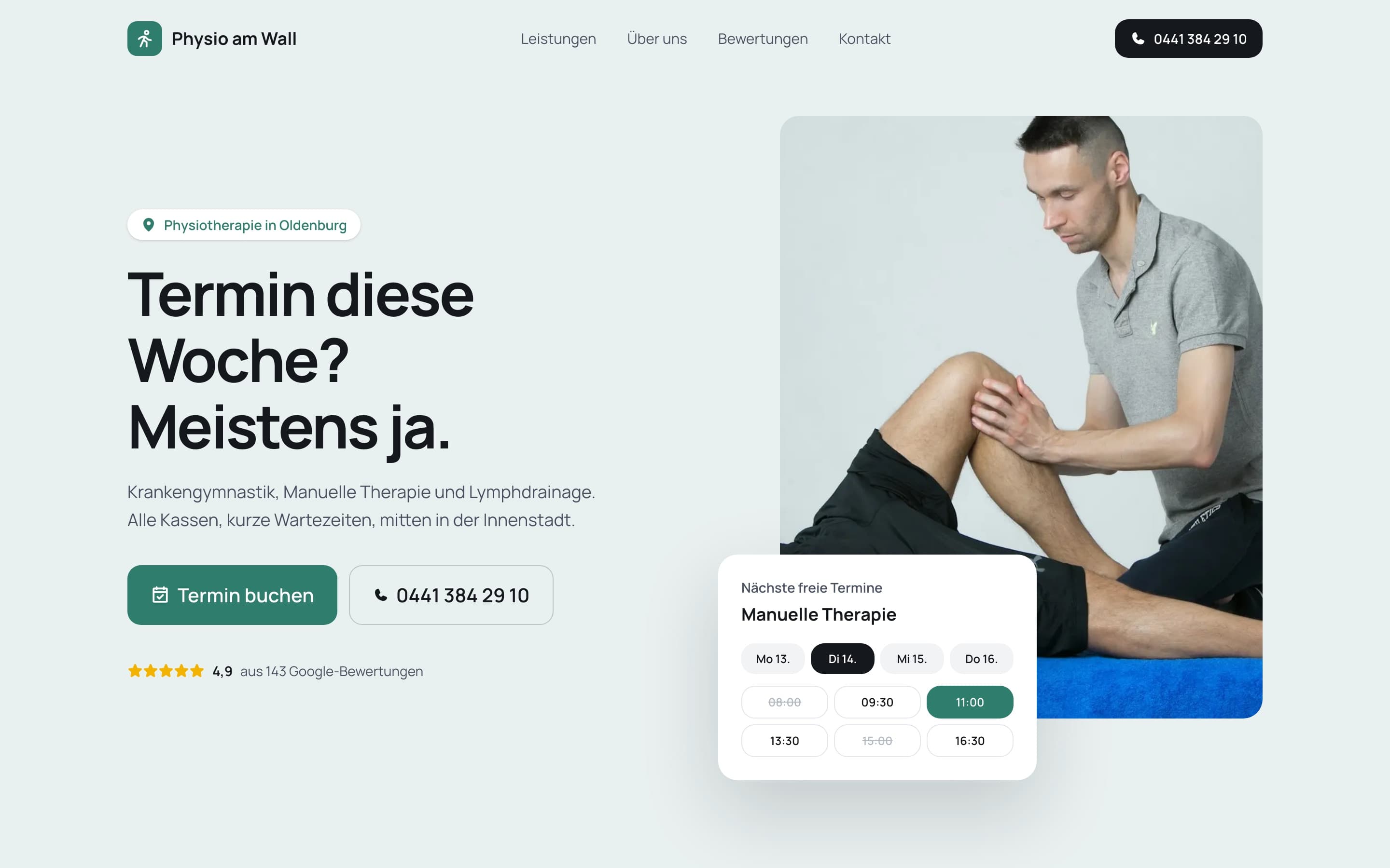 Entwurf für Physio am Wall, Physiotherapie in Oldenburg