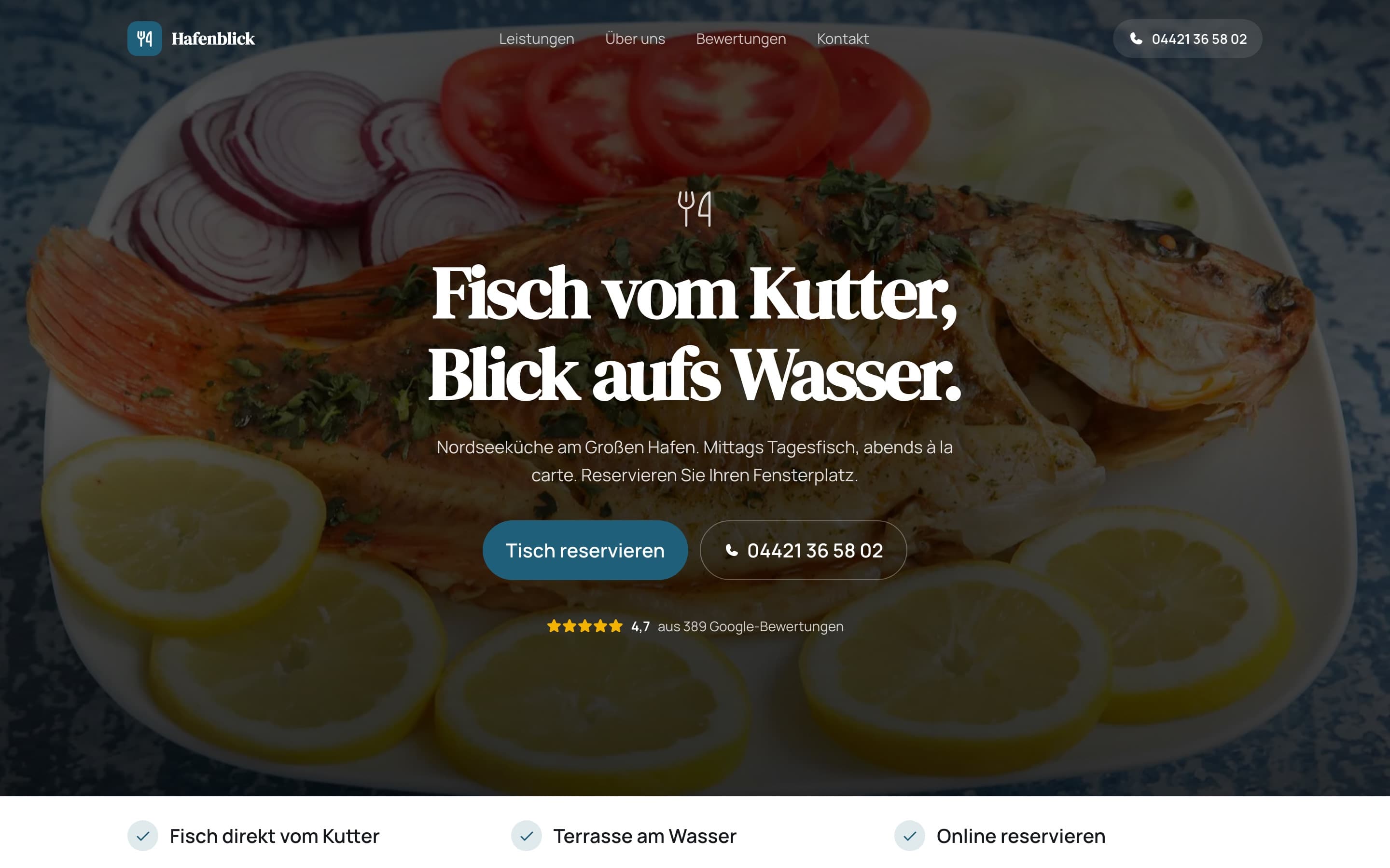 Entwurf für Hafenblick, Restaurant in Wilhelmshaven