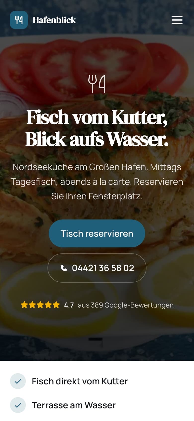 Entwurf für Hafenblick, Restaurant in Wilhelmshaven